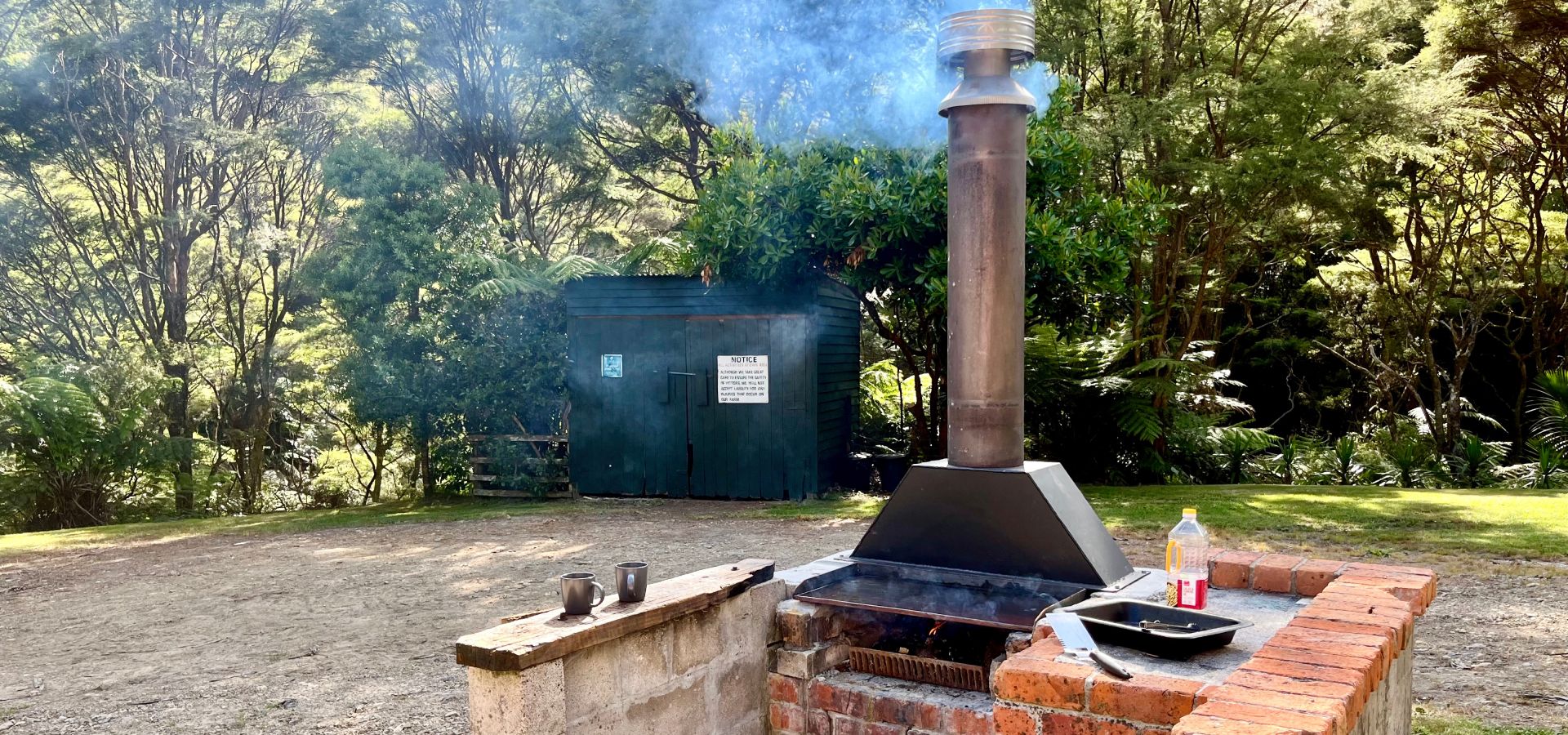 Coromandel Bush Cabins wood fired BBQ